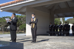 江口委員長が「祈りと鎮魂の祈り」を奏上